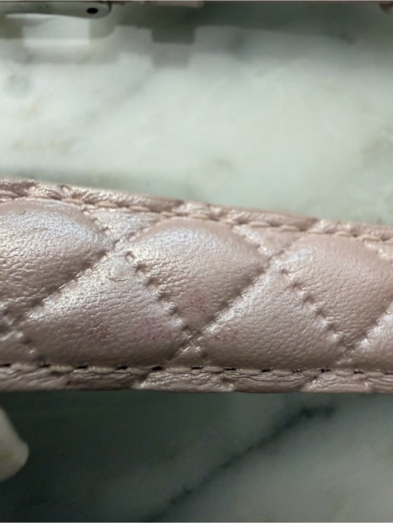 New MICHELE Serein 16mm Pearl Pink Quilted Leather Watch Strap w defects